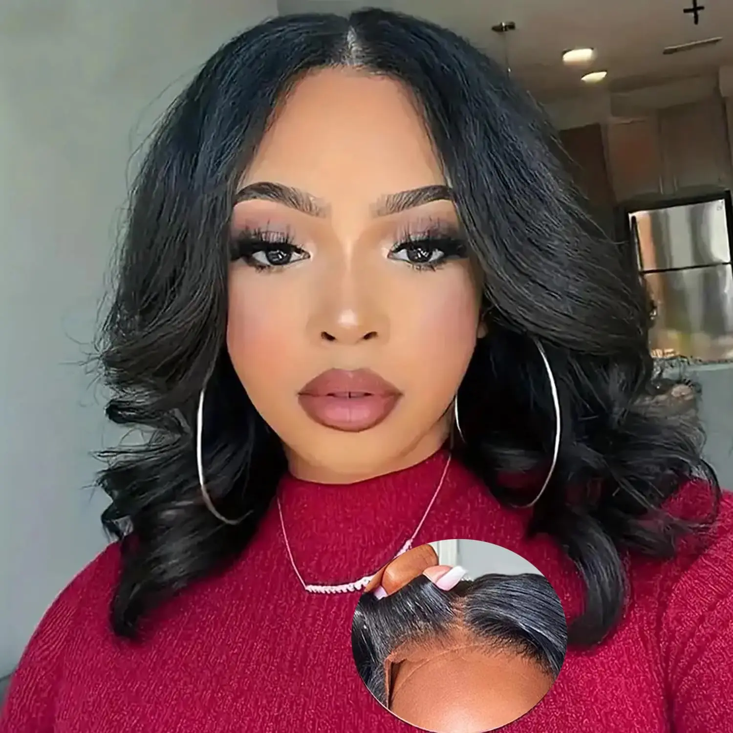 Wear And Go Glueless Body Wave Bob Wig Human Hair Pre Plucked Pre Cut 4X4 HD Transparent Lace Closure Bob Wigs Human Hair For Women Short Bob Wigs Human Hair 16 Inch