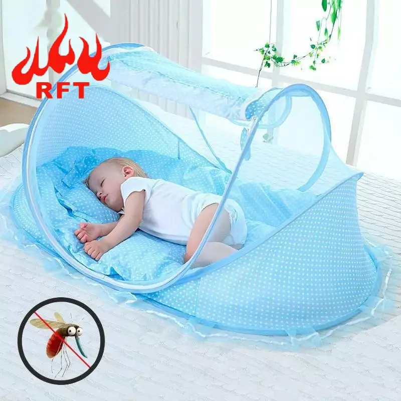 Kelambu lipat bayi komplit alas tidur dan bantal anti nyamuk baby mosquito net 109.5cm JB8008C