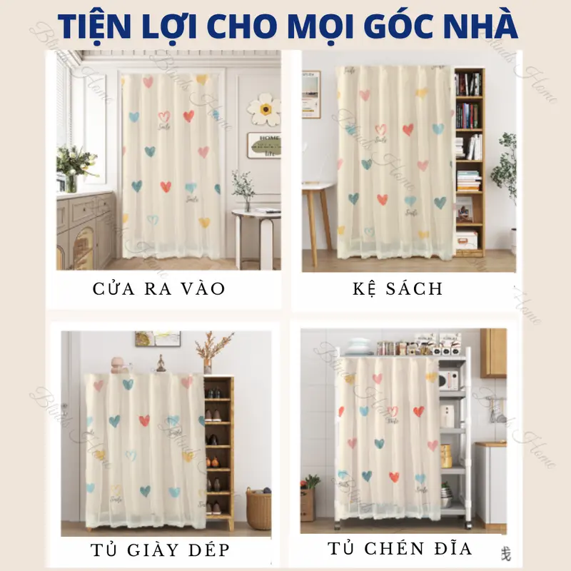 Rèm dán cửa sổ 1 lớp, rèm dán tường KHÔNG KHOAN ĐỤC BEV DECOR trang trí tiện lợi, che sáng hiệu quả ( Tặng keo dán + dây buộc) 4