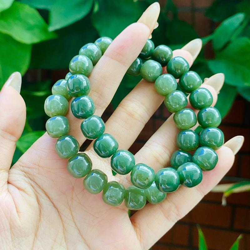 Vòng Tay Ngọc Hòa Điền, Thiết Kế Dạng Hạt Vuông, Nhiều Size