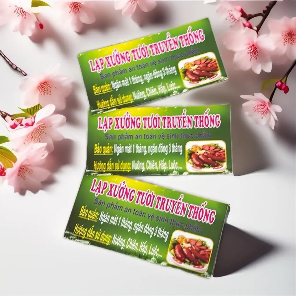 Tem có in chữ Lạp xưởng tươi truyền thống 1kg _ [không co trung muôi]