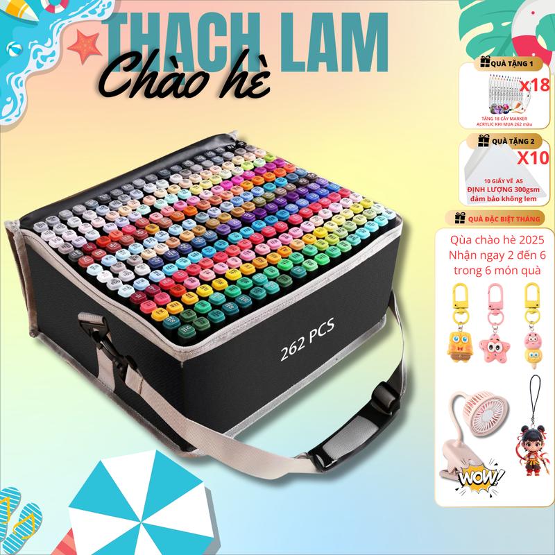 [Tặng quà SÍT RỊT] Tặng kèm 24 màu marker và Giấy 200GSM Bút Dạ Màu Marker Touch Hai Đầu 100 168 268 Chuyên Nghiệp Màu Nước Phiên Bản Mới (Tăng 50% Màu) marker  laluna