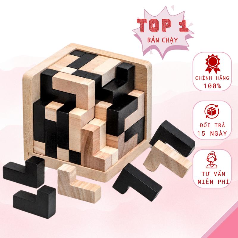 Đồ chơi xếp hình 54 chi tiết bằng gỗ, 54L, 54T - Đồ chơi giáo dục - Rubik gỗ sáng tạo Toy Ghép Hình