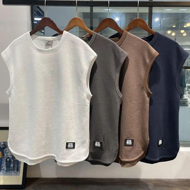 Product Introduction of [10000 People Praise] American Retro Waffle Solid Color Sports Vest Men's Waistcoat Loose plus Size Summer Fashion Brand Sleeveless T-shirt 3