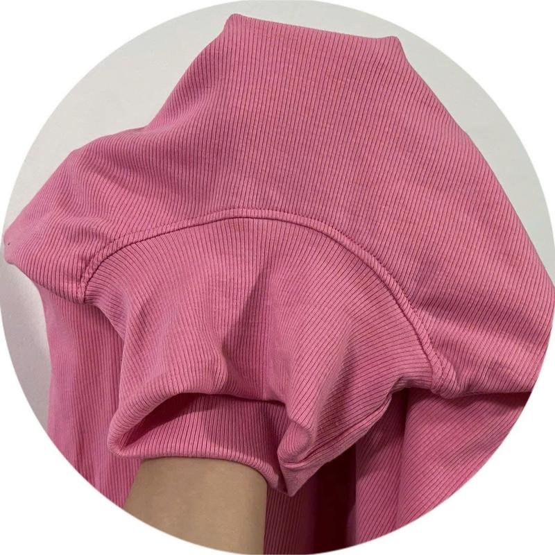 áo cổ lọ ôm body 7p hồng nữ