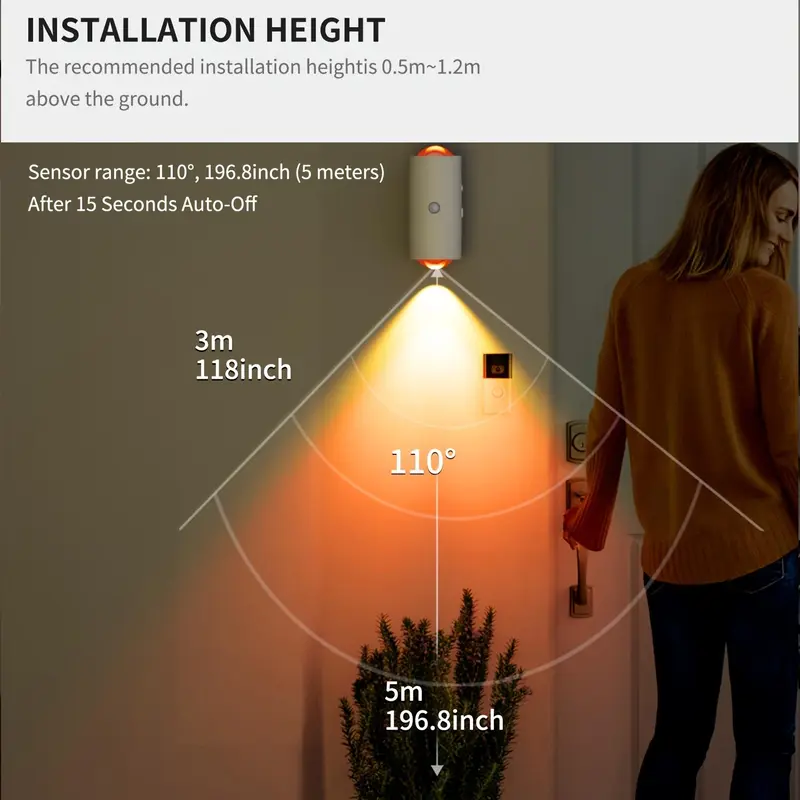Smart LED Night Light with Motion Sensor, USB Rechargeable LED Night Light, RGB Gradient Ambient Lighting, Dimmable Indoor Lighting for Entryway, Bedside, Desk, Closet, Nightlight For Bedroom 4