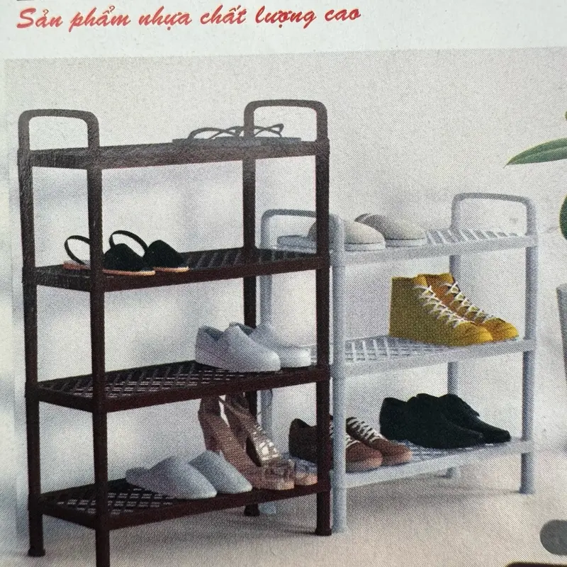 ￼Kệ Dép Lưới 1483 Duy Tân 4 Tầng, 3 tầng Giúp Sắp Xếp Giày Dép Gọn Gàng, Tiết Kiệm Không Gian Lắp Ráp Kitchen 0