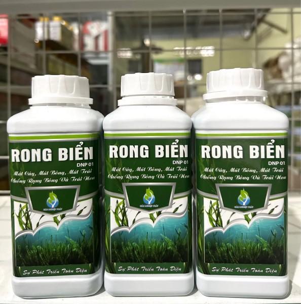 Phân bón Rong biển đậm đặc (chai 500ml) mát bông, mát trái, chống rụng bông trái, tăng cường đậu trái, siêu kích đọt bật chồi cực mạnh, lá to xanh dày bóng mướt, ra rễ cực nhanh, cải tạo đất tơi xốp, phục hồi cây sau thu hoạch, cây suy yếu. 0