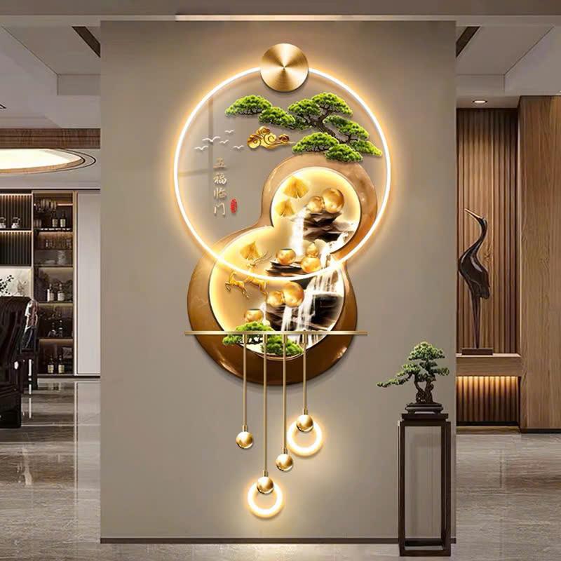 Tranh Tráng Gương Đèn Led Hình Qủa Bầu Nhập Khẩu Treo Phòng Khách Cực Sang Decor Nhà Treo Tường