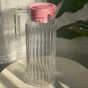 PITCHER  KACA 1.1 LTR (1100ML)( WARNA TUTUP RANDOM)/ WATER PITCHER/ PITCHER KACA