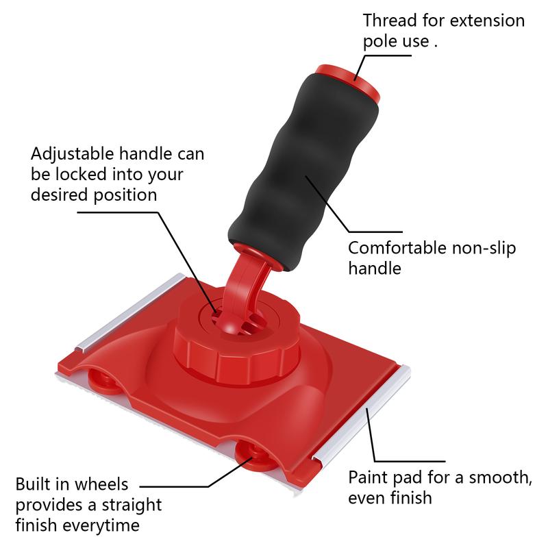 Product Introduction of Paint Edge Trimmer Plastic Trim Paint Edger Adjustable Wall Corner Pad Painter with Rotatable Handle and 2 Sponge Brushes Ceiling Hand Painting Brush for Wall Ceiling Door 7906D 25