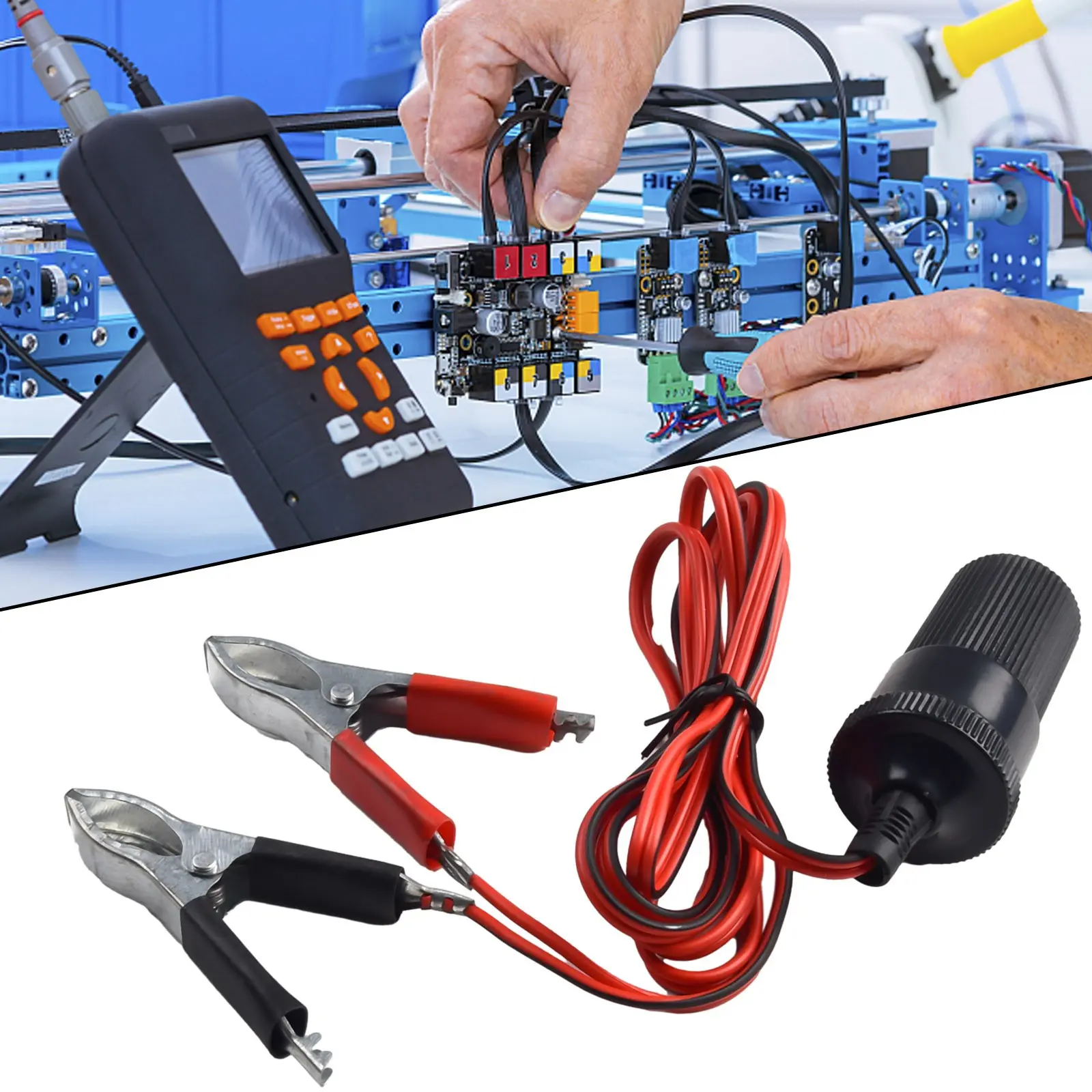 Bộ Chuyển Đổi Ổ Cắm Bộ Chuyển Đổi Nguồn Điện, 12V, Cho Xe Hơi, Có Cáp Ổ Cắm Và Kẹp Pin, Bộ Chuyển Đổi Nguồn Thông Dụng Thích Hợp Cho Ô Tô, Thuyền, Phụ Kiện Caravan, Sạc
