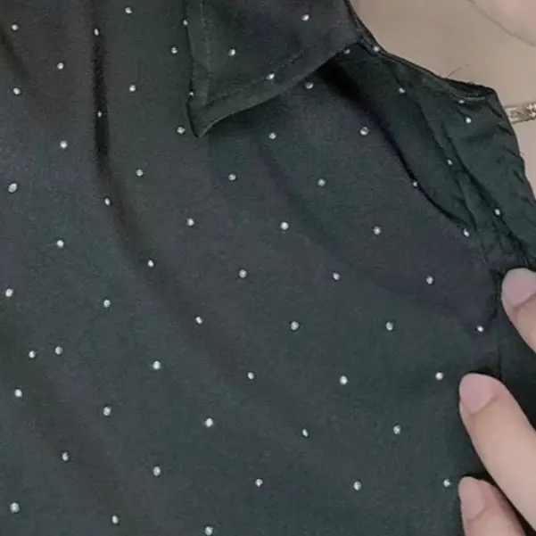 Áo Sơ mi Nam Đính Đá Luxury Vải lụa bóng mềm mịn  Menswear Cổ Tròn Sơ Mi sominam  dep Shirt 3