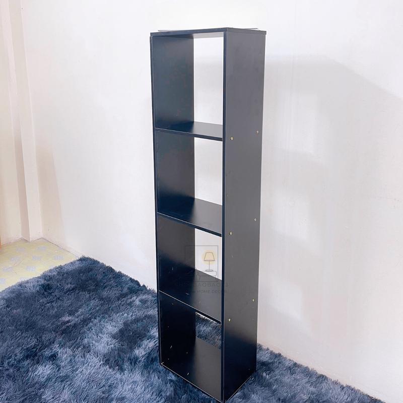 Kệ gỗ tổ ong 4 tầng màu đen chất liệu MDF hiện đại chống ẩm tốt
