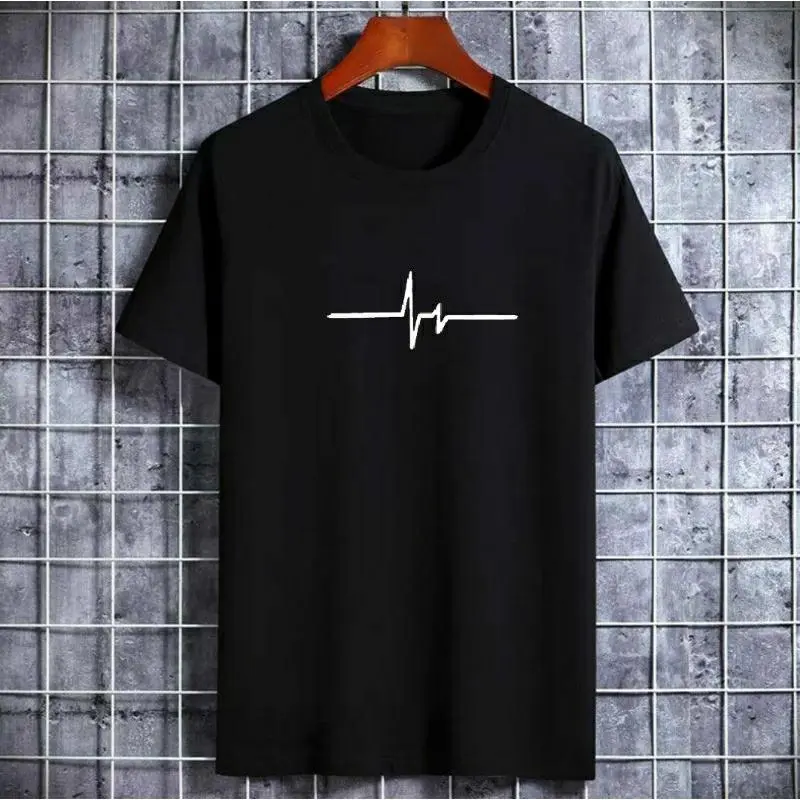 Kaos Distro Pria DETAK JANTUNG Kaos Oblong Pria Cotton Combed Atasan Tshirt Pria Kain Katun Sablon Logo Baju Anime Nyaman 5
