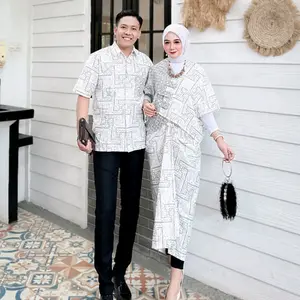 Baju Couple Batik Katun Model One Set Wanita Setelan Atasan Outfit Kondangan & Wisuda Simple Rok Lilit Dan Kemeja Premium Keluarga