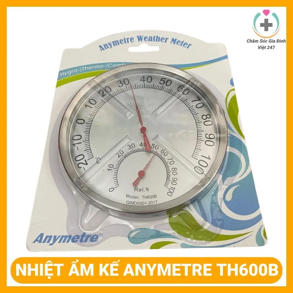 Nhiệt ẩm kế Anymetre TH600B Hàn Quốc full vành thép đo nhiệt độ ẩm treo ...