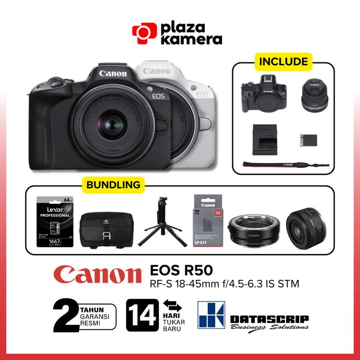 Promo Canon EOS R50 Kit Lensa RF-S 18-45mm STM Kamera Mirrorless ...