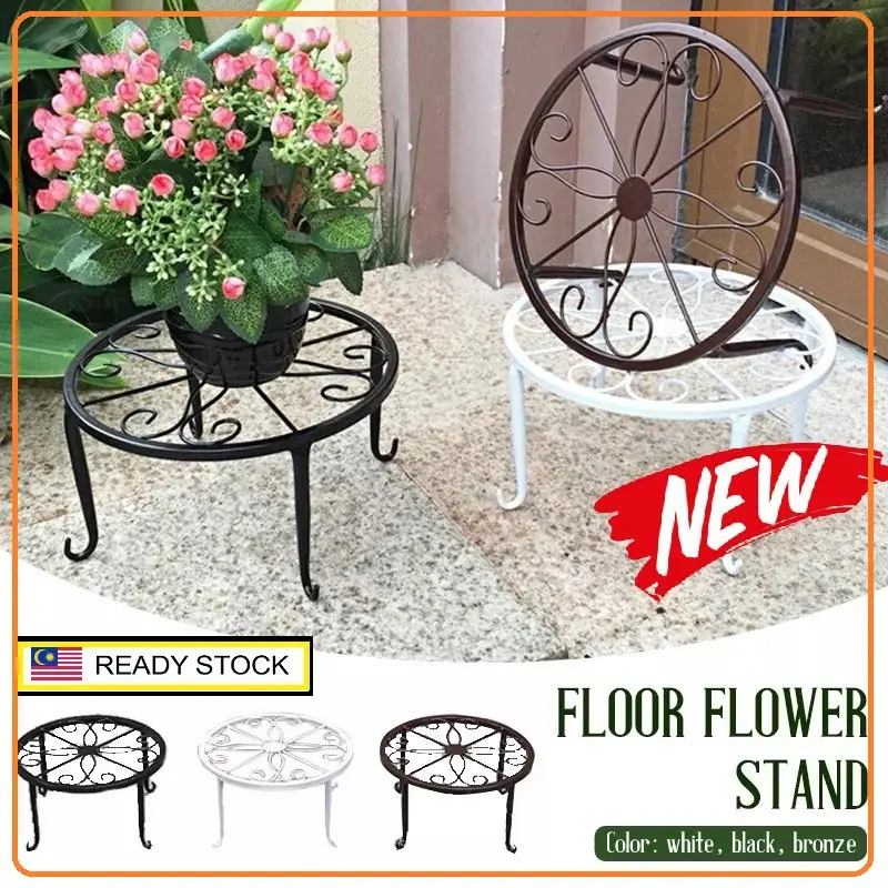 Local Stock  Wrought Iron Decor Classic Style Garden Storage Rack Stand Shelf Flower zeus Pot Perabut Bunga Furniture