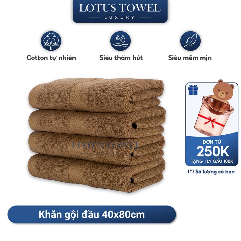 Khăn Gội Đầu LOTUS TOWEL 40x80cm, Làm Từ Sợi Cotton Cao Cấp, Mềm Mịn, Thấm Hút, Không Ra Màu Dùng cho Nhà Tắm, Spa, Khách sạn, Resort, khăn tắm