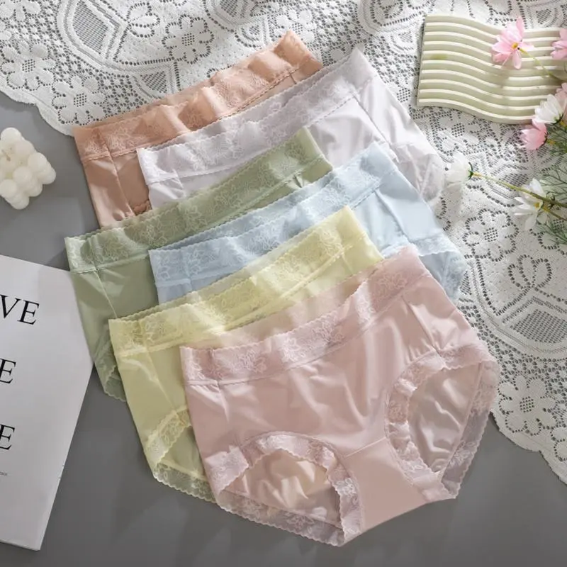 Set 5 Quần Lót Su Tàng Hình Akiko, Cạp Phối Ren Hoa Hồng, Chất Mát, Màu Pastel Nhẹ Nhàng 1