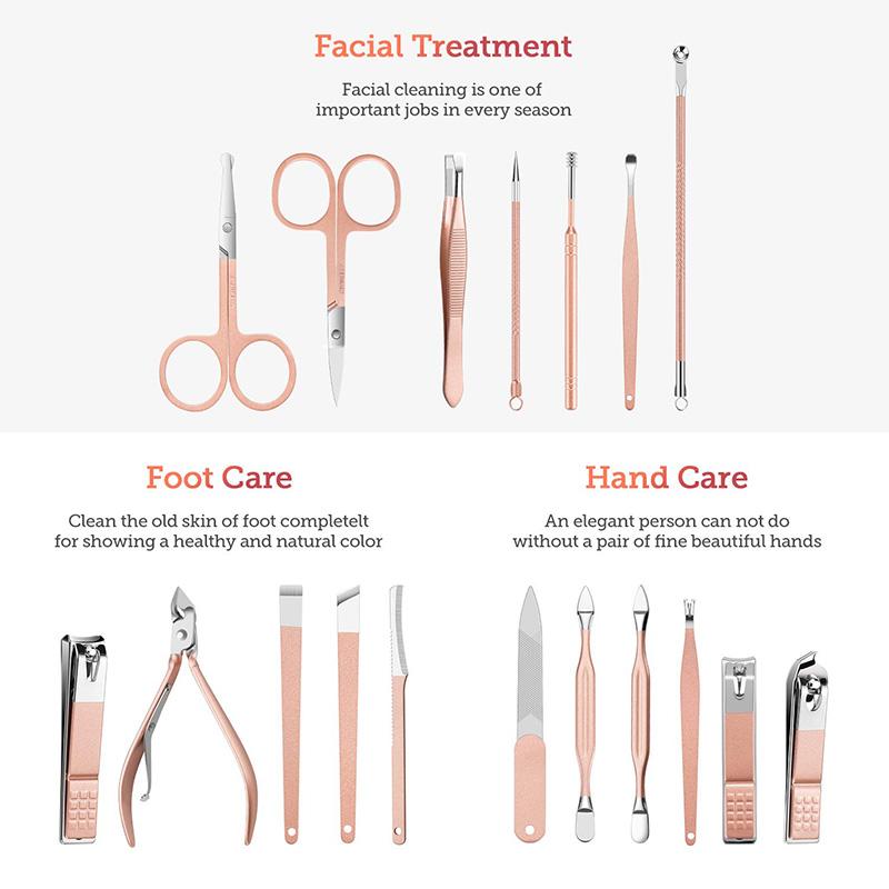 Product Introduction of Professional Scissors Nail Clippers Set Ear Spoon Dead Skin Pliers Nail Cutting Pliers Pedicure Knife Nail Groove Trimmers 23