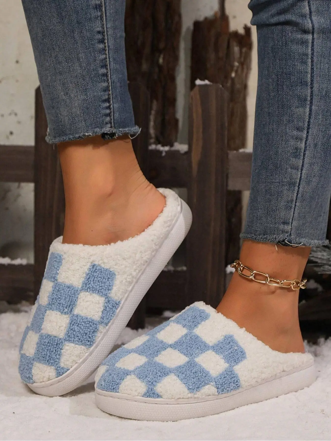 Women's  Plush Slippers, Casual Soft Comfortable Home Slippers, Warm Slippers for Indoor & Outdoor Use for Fall & Winter, Footwear
