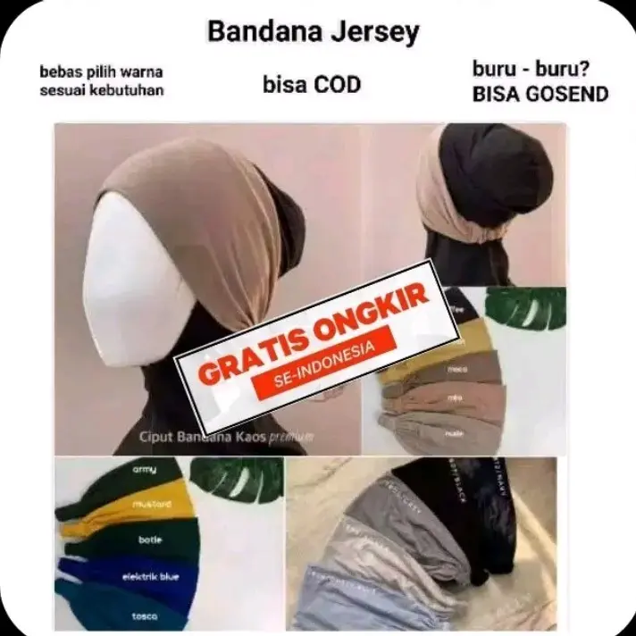 Termurah Ciput bando pita karet belakang daleman krudung inner hijab kwalitas premium Kerudung