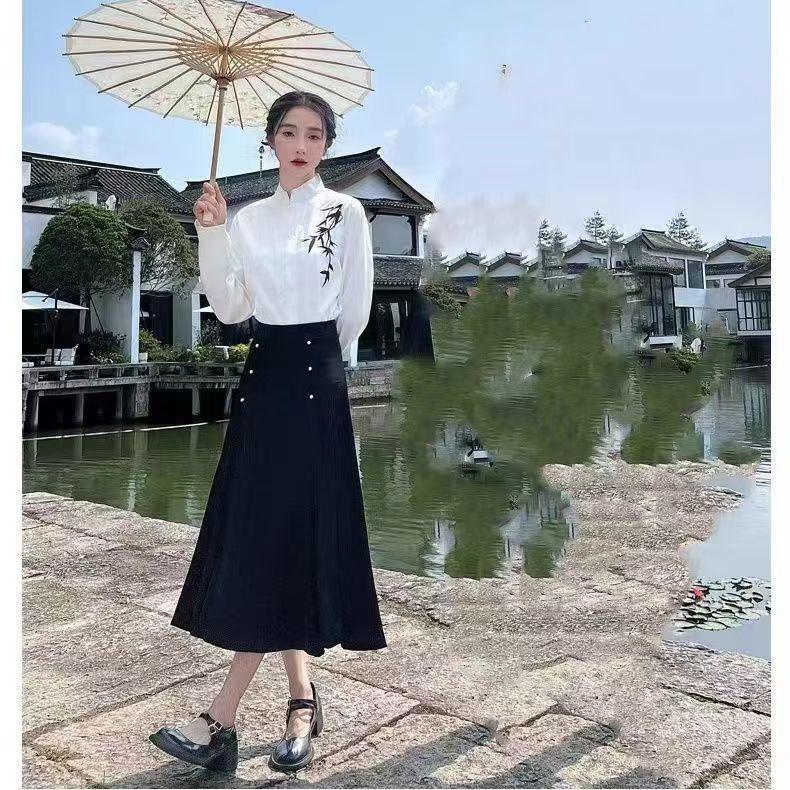 Product Introduction of Trendy Academic Style New Chinese Choir Outfit - High School & University Graduation Performance Suits, Poetry Recital Competition Uniform (1018+ Reviews) 9