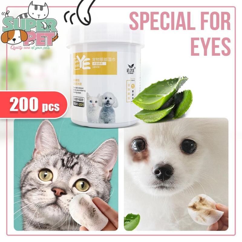 Khăn lau tai cho thú cưng, cho chó và mèo, chất tẩy vết rách, khăn giấy ướt làm sạch và làm săn chắc, chất tẩy rửa mắt mèo 4