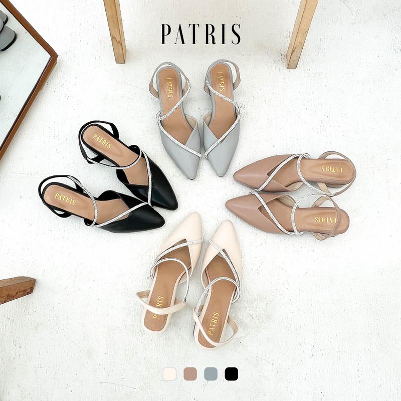 PATRIS Celeste Mules Wanita Heels / Hak 5 Cm Black Shoes Pesta 2