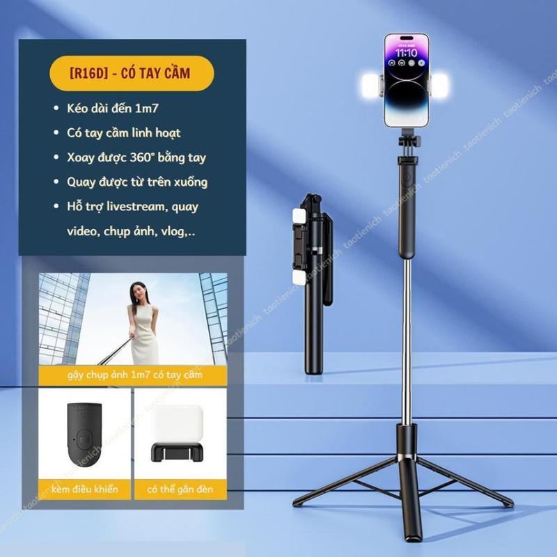 Gậy 1m7 Chụp Ảnh 3 Chân Quay Video Livestream Có đèn Led Điều Khiển Bluetooth…