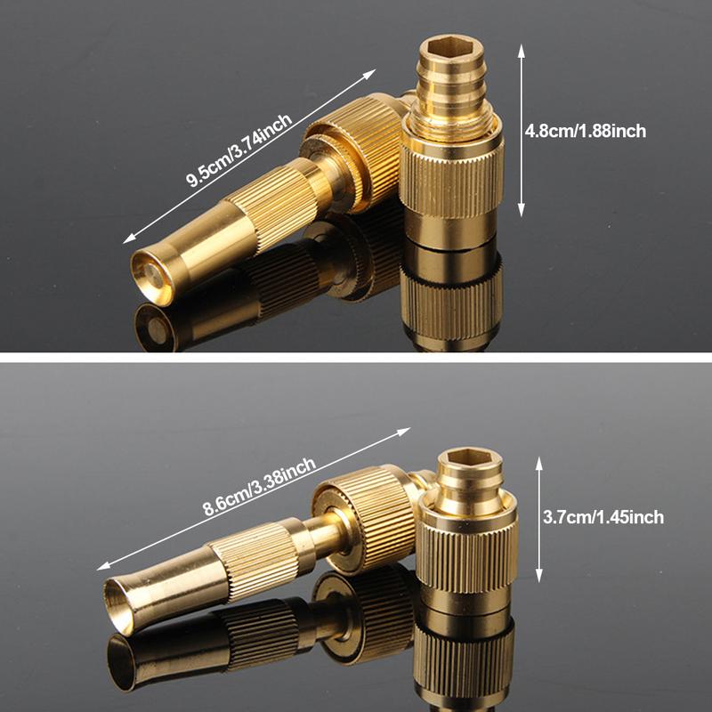 2Pcs Car High Pressure Water Spray Gun Spray Nozzle Washing Machine Nozzle with Quick-connect Connector 3/4" or 1/2" Metal Brass Garden Hose Pipe #452355 1