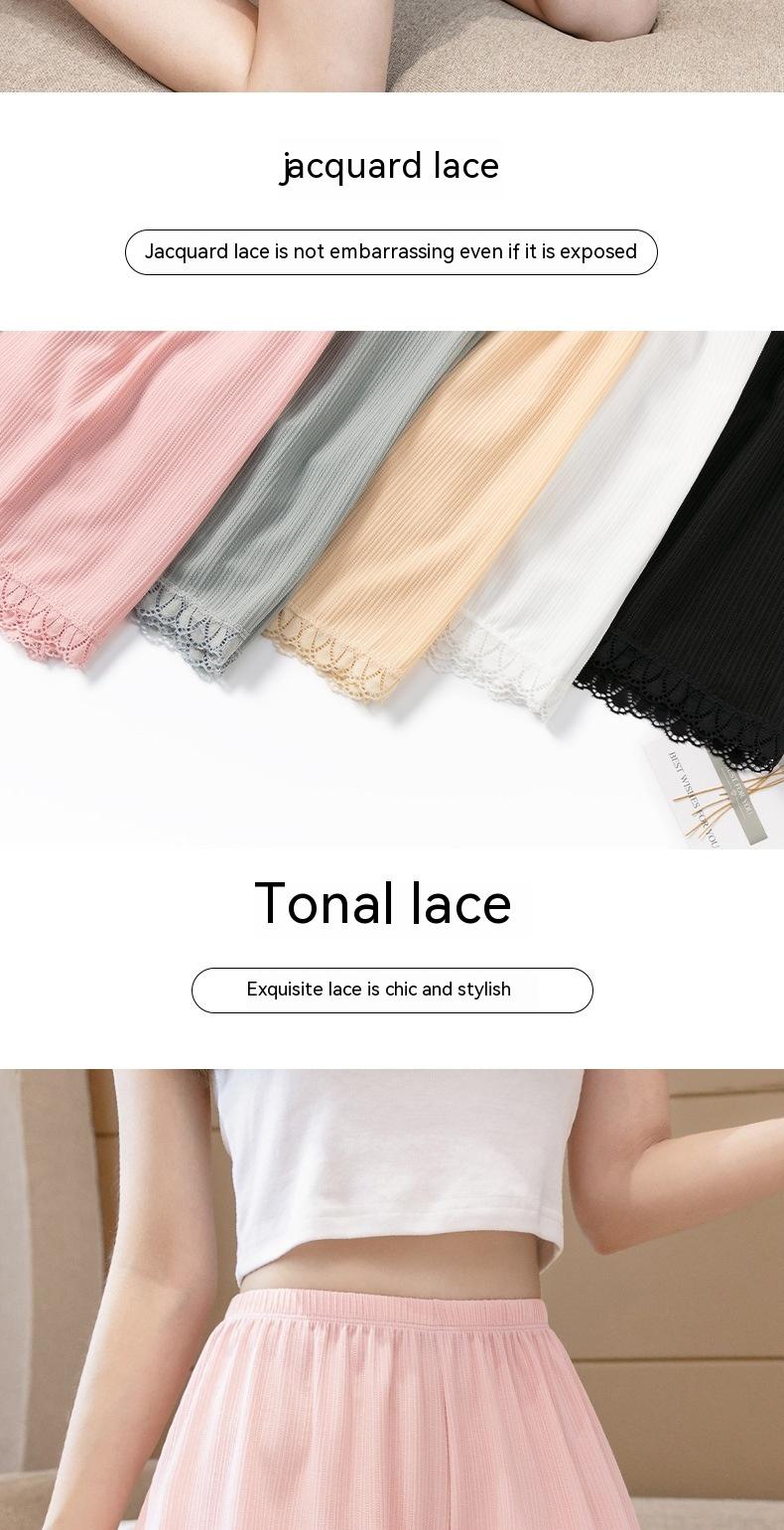 Product Introduction of [Golden PotatoWomen's Wear] Loose Ice Silk Safety Pants Women's Large Size Anti-Exposure Can Be Worn outside Thin Base Shorts Lace High Waist Safety Pants Women Womenswear Panty Lingerie Comfort Basic Minimalist 5