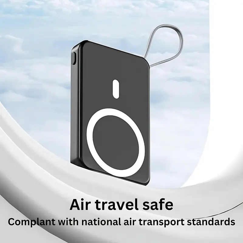 Mag-safe Power Bank 10000mah Wireless Power Bank Fast Charging 22.5W Portable Charger - 15W Wireless Charge Battery Pack - Power Bank (Light Blue) 2