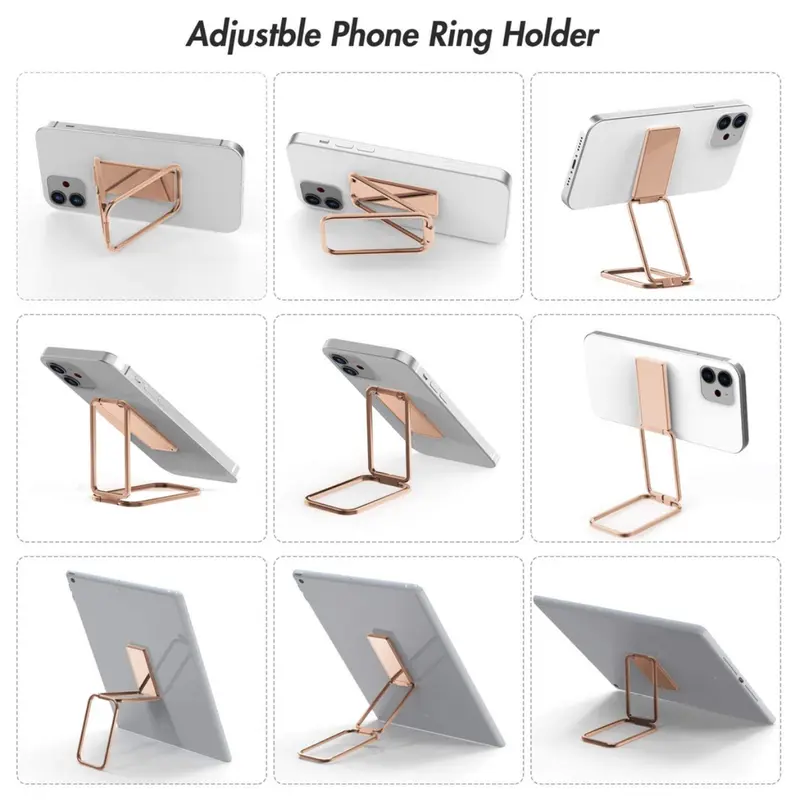 Thin and Foldable Finger Phone Holder Mount Stand Adjustable Multi-Angle 360 Rotation, Metal for Deskdsa 5