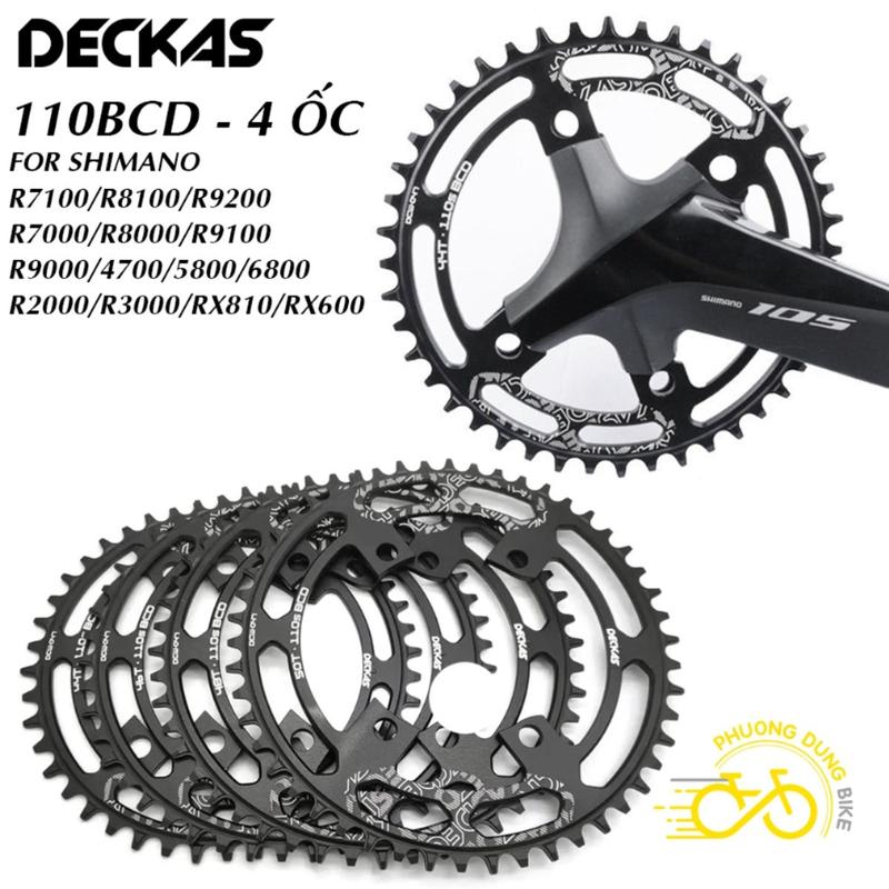 Đĩa rời nhôm xe đạp cho SHIMANO 110BCD 4 Ốc 48T 50T 52T 54T DECKAS
