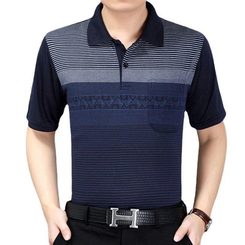 Product Introduction of Áo Thun Nam ngắn Tay Mùa Hè, Trang Phục Cho Bố, Có Túi Thật, Ve Áo, Dáng Rộng Vừa Vặn, Áo Polo Nam Trung Người Già Và Cao Tuổi, Tay Lửng Có Sẵn, Được 4485 Người Vinh Danh 14