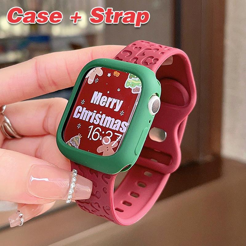 เคส TPU และสายซิลิโคน, ฝาครอบป้องกันสร้อยข้อมือสำรอง, เข้ากันได้กับ Apple Watch Series 9, 8, 7, 6, U