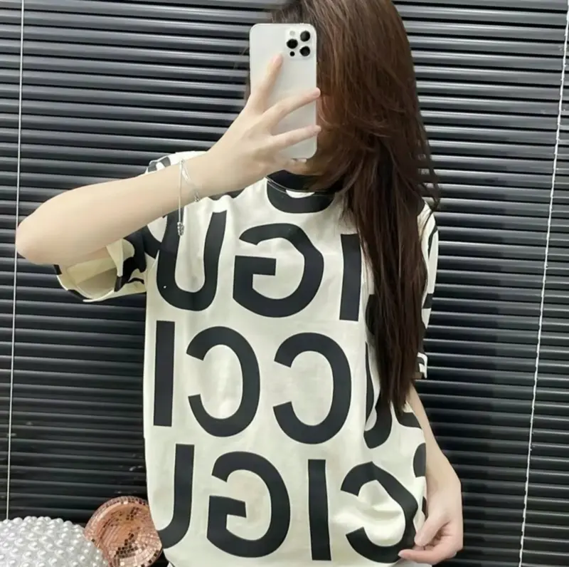 Áo phông nam nữ Premium Cotton in hoạ tiết chữ monogram than be tràn thân dày dặn boy phố  AP372P Menswear Cổ Tròn Nhung Tre Đen 2