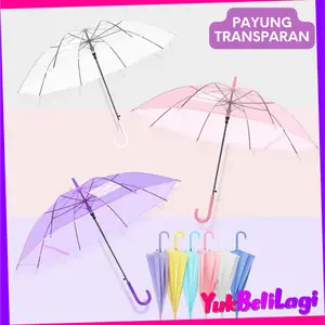 COD (YBL) Payung Polos Warna Warni Payung Bening transparant Anti Air Musim hujan (BELI LOKAL)