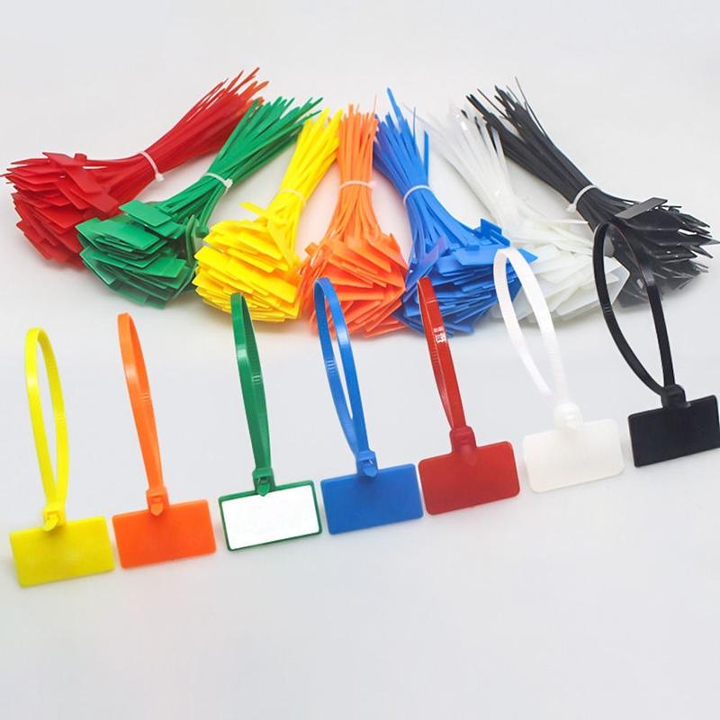Product Introduction of Jowenty 100pcs Easy Mark Mesh Wire Marker Markers Tag Labels Nylon Ties Cable Ties Colorful Tag Cable Tag 10