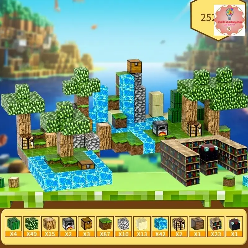Mô Hình Lắp Ráp Minecraft Từ Các Khối Nam Châm Block Minecraft Nam Châm Đồ Chơi Xây Dựng Các Khối Nam Châm Minecraft 8