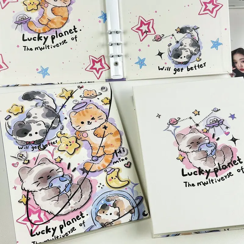 Binder A5 6 Còng “Lucky Planet” Chất Liệu Giấy Bìa Cứng - Binder Đựng Card 4 Ô, Album Đựng Ảnh Size A5 2