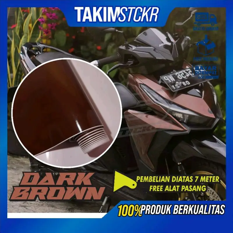 Sticker skotlet motor coklat tua/dark brown Motorcycle