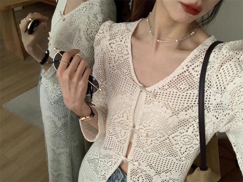Product Introduction of Áo Cardigan Phong Cách Trung Quốc Mới, Cổ Tròn Mùa Xuân, Phong Cách Dân Tộc, Thiết Kế Khoét Lỗ Nhẹ Nhàng, Có Khóa Và Khe Hở Ren, Áo Sơ Mi Dài, Dành Cho Nữ Top Women Blazer Jacket 7
