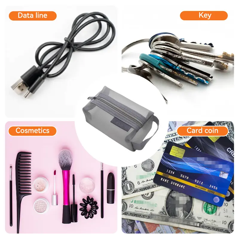 Túi lưu trữ lưới Nylon, cầm tay, dung lượng lớn, túi Giặt, túi Sắp Xếp mỹ phẩm, thích hợp cho du lịch 8