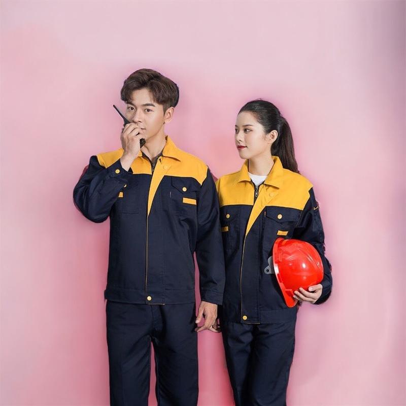 Bộ quần áo bảo hộ lao động kéo khóa , vải kaki dày đẹp phù hợp cho cả nam nữ . Size 45-85kg