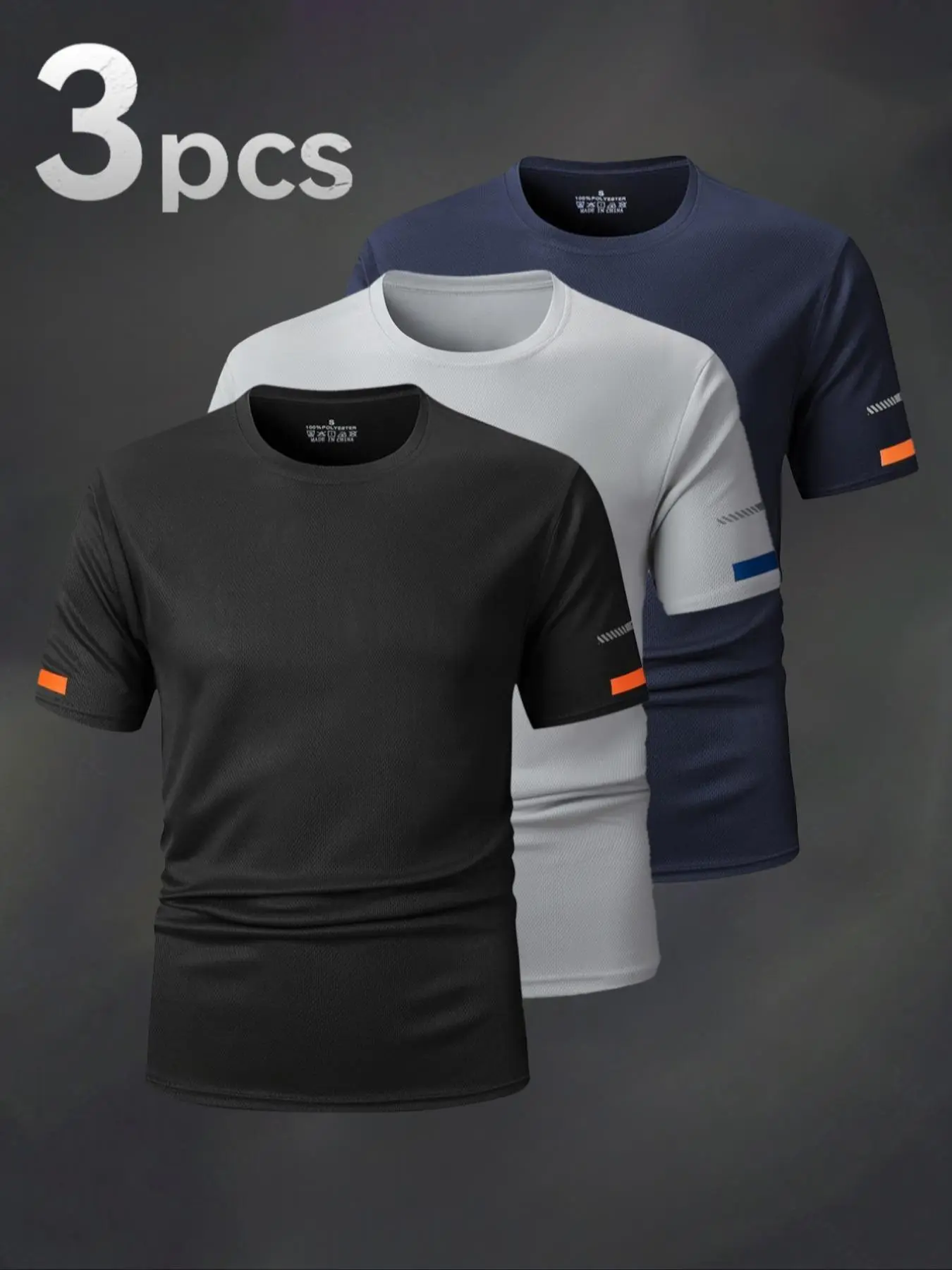 Men's Short Sleeve Sports Tee, Breathable Quick Drying T-shirt, Casual Comfy Top for Running Gym Workout, Men's Sportswear for All Seasons