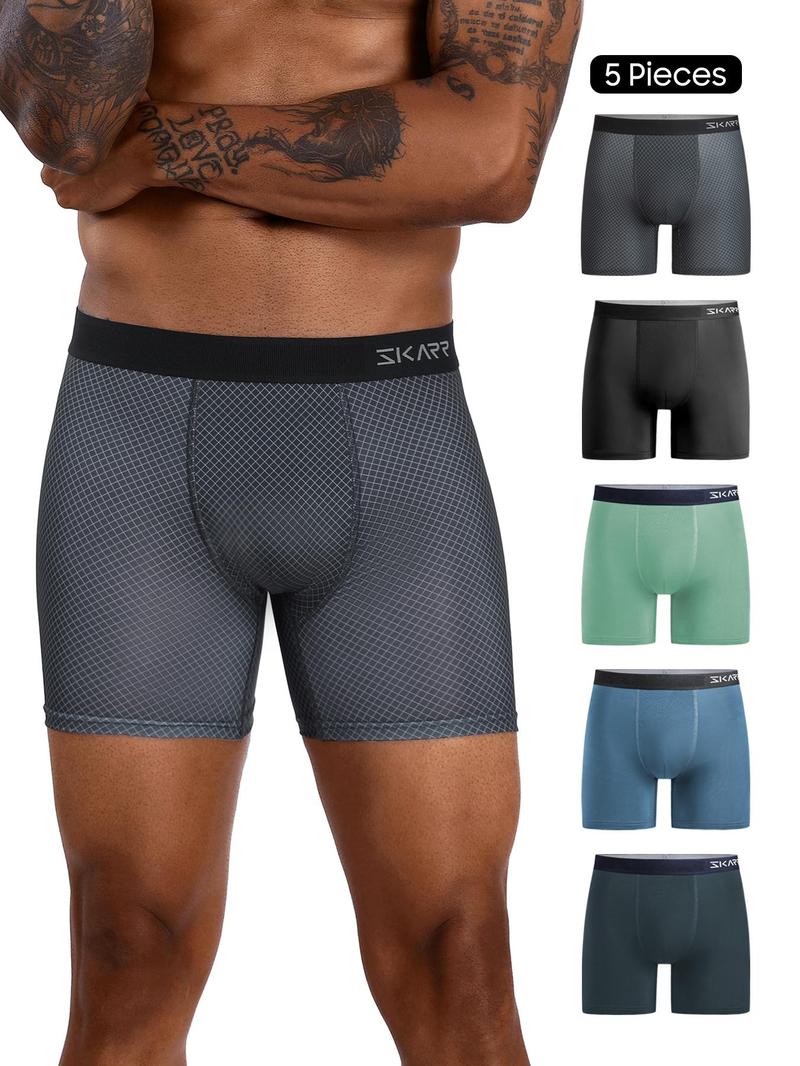 Product Introduction of Men's Letter Print Tape Boxer Brief, Casual Comfy Breathable Underwear for Daily Wear, Mens Underwear for All Seasons, Boxers for Men, Custom Boxers, Men's Underwear, Fitted 1